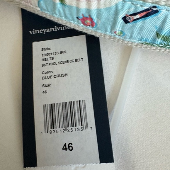 VINEYARD VINES B & T Pool Scene CC Blue Crush Belt Sz 46 Beach - Picture 3 of 4
